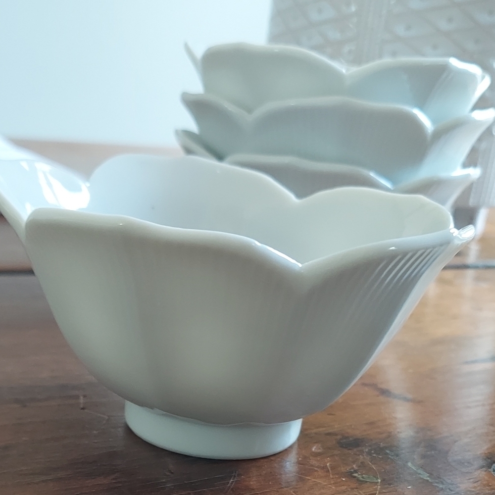 Set Of 4 White Porcelain Bowls